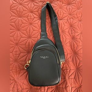 Small Sling Backpack Faux Leather Crossbody Bag Purse Shoulder Pack Travel